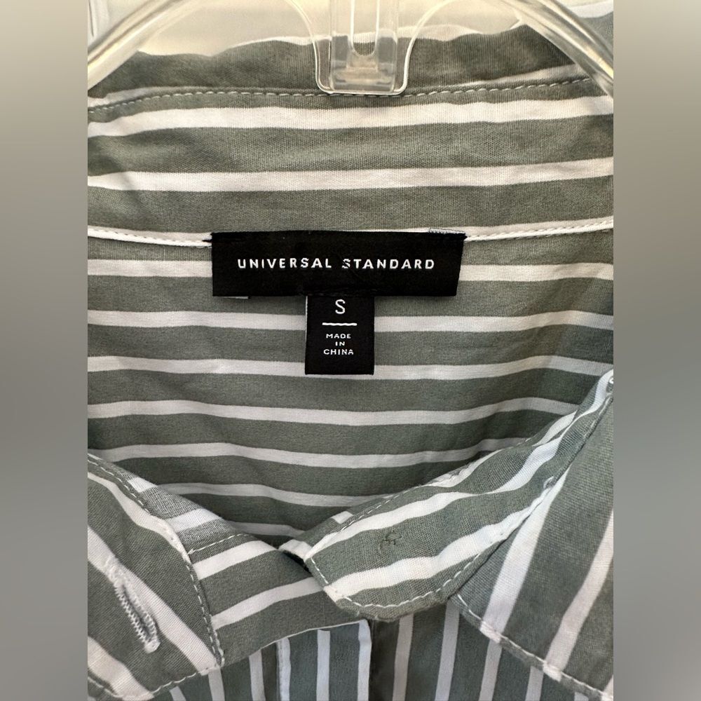 Universal Standard Hamptons Smocked Shirtdress Green Stripes Small 14/16 - Picture 5 of 8
